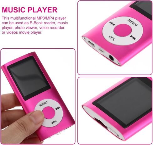 Homoyoyo Mp3 مشغل موسيقى محمول مشغل موسيقى Mp3 مشغل أقراص مضغوطة مشغل فيديو مشغل أقراص مضغوطة عارض صور محمول مشغل موسيقى Mp4 مشغل Mp4 مع تشغيل USB Mp3 رقم الطالب مشغل Mp3 وردي in Kuwait