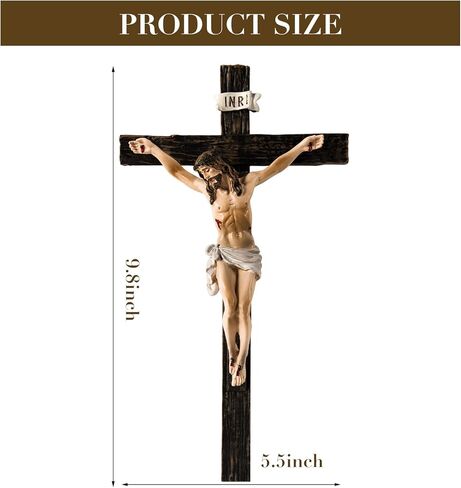 Talpgod Crucifix Wall Cross ، يسوع يعبر ديكور المنزل ، تمثال يسوع الصلبان المعلقة الكاثوليكية لفن الجدار ، الديكور الصلب الجدران الديني ، الصليب Cruclosts يعبر جدار ديكور 10 بوصة in Kuwait