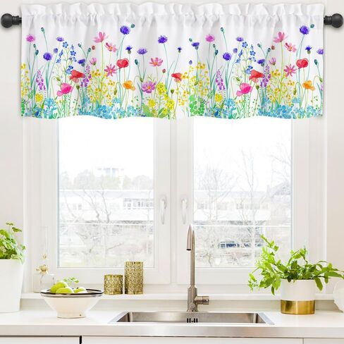 Nialnant Nautical Turtle Curtains Valances for Window, 54" W x 18" L Coastal Sea Turtle Kitchen Curtains Window Treatment, Summer Window Valances for Kitchen Living Room Bedroom, 1 Panel in Saudi Arabia