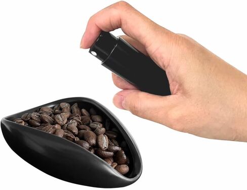Coffee Bean Dosing Cup and Spray Bottle Kit For Espresso,Coffee Bar Accessories,Ceramic Single Dosing Tray For Coffee or Tea.Spray For Reducing Coffee Power Static (B-Bright Black) in Kuwait