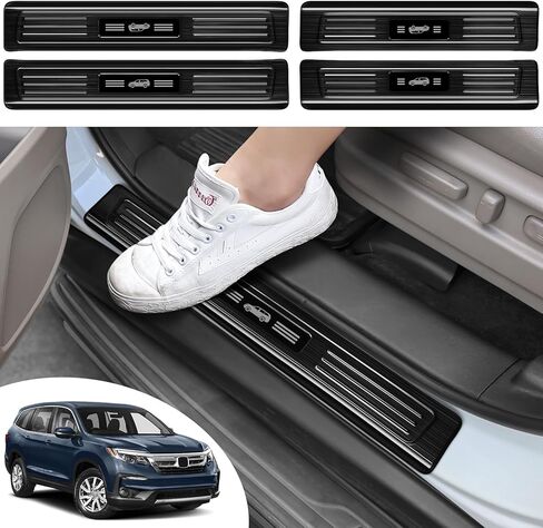 4pcs باب حافة باب الحرس حارس الباب عتبة حامي تشيفي 2023-2025 كولورادو و GMC 2023-2025 Canyon Accessories Black Brish Fethel Steelder Material Probert in Kuwait