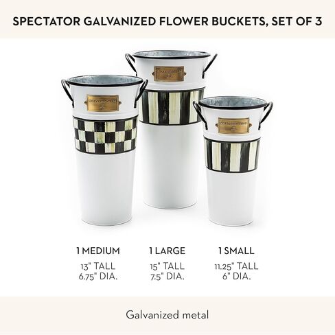 دلاء الزهور من ماكنزي-تشايلدز، مجموعة مزهرية زهور لطيفة، تارتاستيك، مجموعة من 3 قطع in Kuwait