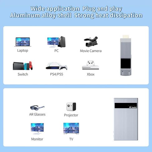 جهاز إرسال واستقبال HDMI لاسلكي من PeakDo 4K@30 هرتز، 0 HDMI لاسلكي مع بطارية، مجموعة HDMI لاسلكية 60 جيجا هرتز 100 قدم لبث الفيديو إلى الشاشة، والتلفزيون، ونظارات AR من PS5/4، وXbox، والتبديل، والكمبيوتر المحمول، والكمبيوتر الشخصي in Kuwait