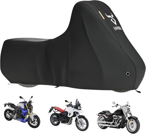 Motorcycle Cover Waterproof Heavy Duty 420D Outdoor Motorbike Sun Cover with Reflective Stripes Compatible with Harley Heritage Softail Classic and up to 98’’ Most Motorcycle (Without Side Box) in Kuwait