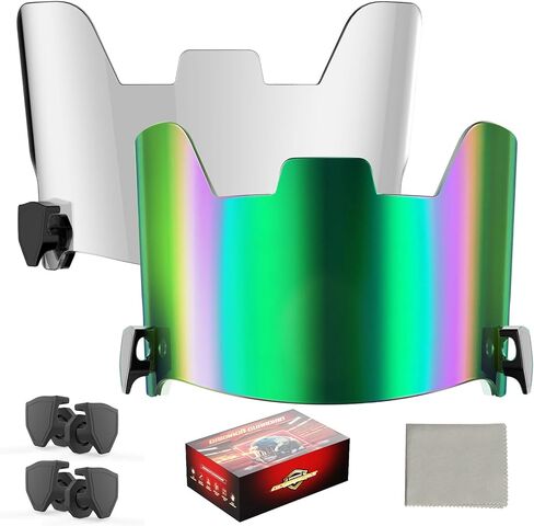 Clear & Black Football Visor Combo - 2 Lenses Day/Night Use, Team Color Set, Military-Grade Fit for Schutt/Riddell/VICIS Helmets in Saudi Arabia