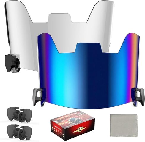 Clear & Black Football Visor Combo - 2 Lenses Day/Night Use, Team Color Set, Military-Grade Fit for Schutt/Riddell/VICIS Helmets in Saudi Arabia