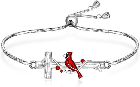 Fenthring Cardinal Bracelet for Women Tree of Life Heart Red Cardinal Bracelets Adjustable Sterling Silver Memorial Sympathy Jewelry Gifts in Saudi Arabia