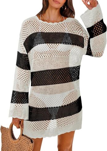 MixShe Beach Vacation Clothes for Women 2025 Fashion Cover up Summer Dresses Crochet Swim Suits Womens Bathing Outfits in Kuwait