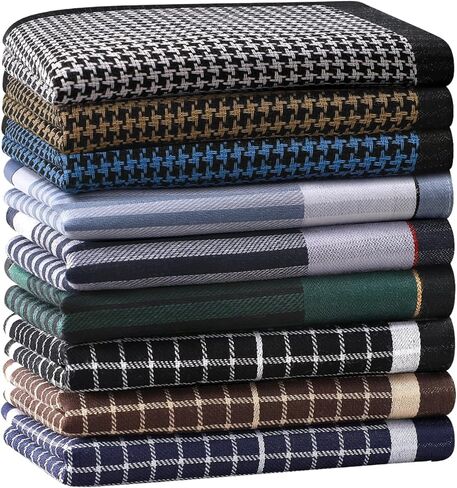 HOULIFE Handkerchiefs for Men, Soft Cotton Mens Handkerchief with Elegant Pattern Hankies for Men in Assorted Colors in Kuwait