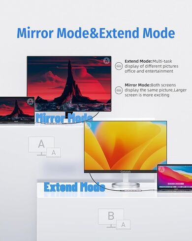 USB C Hub, 10Gbps USB C Splitter for Laptop, 2 USB C 3.2 Gen 2 and 2 USB A 3.2 Gen 2 Data Ports, 100W Power Charging, for MacBook Air/Pro, Surface Pro, XPS, PC, Flash Drive, Sansung, Dell in Kuwait