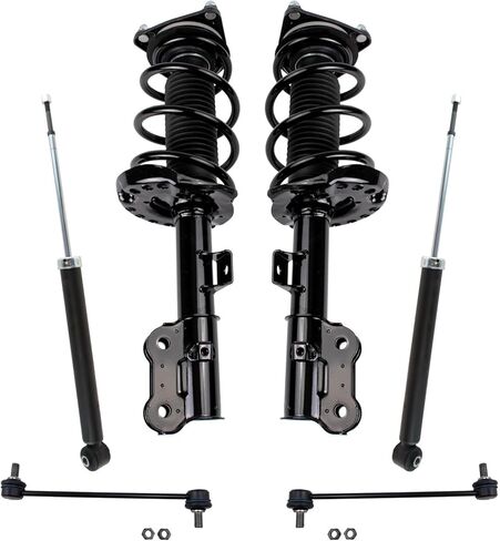 TRQ Front and Rear Suspension Kit Complete Strut & Coil Spring Assembly Shock Absorber Sway Bar Stabilizer Link Compatible with 2010-2013 Ford Transit Connect in Saudi Arabia