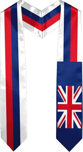 El Salvador Flag Graduation Sash Satin Scarf 72" Stole for Abroad Student International Study Class in Kuwait