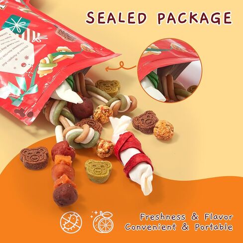 Jungle Calling Christmas Dog Treats, Holiday Chews Variety Pack 20+ Count, Holiday Stocking Xmas Treats for Dogs in Kuwait