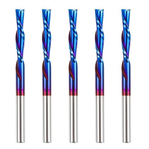 HQMaster لقمة قطع 1/8 بوصة ساق لأسفل لولبية CNC لقم التوجيه نهاية مطحنة كربيد التنجستين مجموعة 5 قطع (3.175 مم) in Kuwait