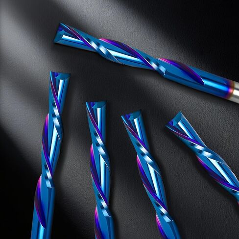 HQMaster لقمة قطع 1/8 بوصة ساق لأسفل لولبية CNC لقم التوجيه نهاية مطحنة كربيد التنجستين مجموعة 5 قطع (3.175 مم) in Kuwait