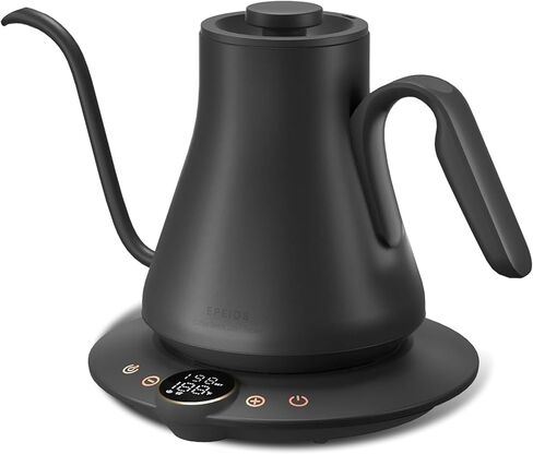 Gooseneck Electric Kettle with Precise ±1℉ Temperature Control, Wood-Accented Handle, Stainless Steel Interior, Quick Heating Pour Over Kettle for Coffee & Tea, 0.9L, Glossy Gray in Kuwait