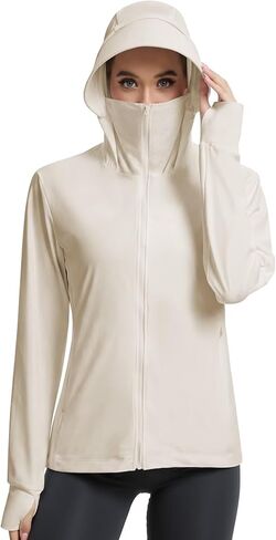 Women's UPF 50+ Sun Protection Jacket Cooling Hooded SPF Shirt Long Sleeve UV Clothing for Hiking Golf Outdoor in Kuwait