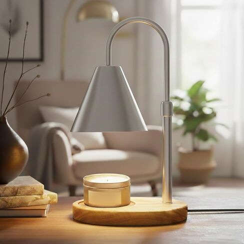 Mother’s Day Candle Warmer Lamp – App-Controlled Dimmable Warmer Light with Timer & Adjustable Height – Modern Flameless Candle Melter lamp with Wood Base for Jar Candles– Gift for Mom & Women in Saudi Arabia