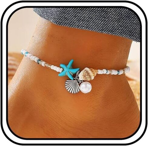 Ankle Bracelet for Women Waterproof Anklet Elastic Heart Anklet Stretchy Ankle Bracelet Colorful Beaded Anklet Boho Love Ankle Bracelet Silver Summer Beach Anklet Jewelry Accessories in Saudi Arabia