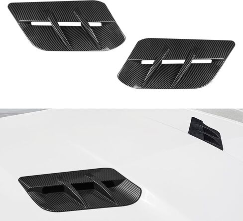 Engine Hood Air Outlet Vent, Moulding Cover, Trim Decorative Vent Cover Bezels Compatible with Dodge Challenger 2015-2022, Black 2pcs (Not Fit Hellcats) (Black) in Saudi Arabia