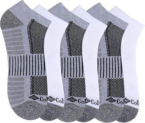 Columbia Men's Athletic No Show Socks 6 Pairs, Khaki/Olive/Grey/Brown/Navy/Black, Sock Size 10-13 in Saudi Arabia