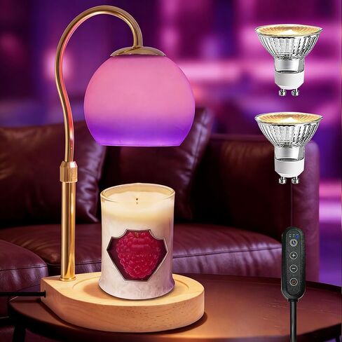 Candle Warmer Lamp with 2 Bulbs, Adjustable Height Dimmable Candle Warmer with 2H/4H/8H Timer, Wax Melts Warmer for Candle Jar, Home Decor Ideal for Women Mother's Day(Ocean) in Saudi Arabia