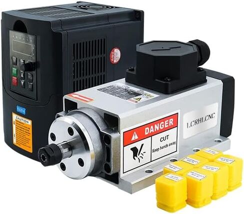 LCRHLCNC 110v Spindle Motor Kit，1.5Kw Square Air Cooled Spindle Motor 24000Rpm 400Hz ，VFD Variable Frequency Drive ，7 pcs ER11 Collets （1-7mm）for CNC Router Engraving Milling Machine (1.5KW-110V) in Saudi Arabia