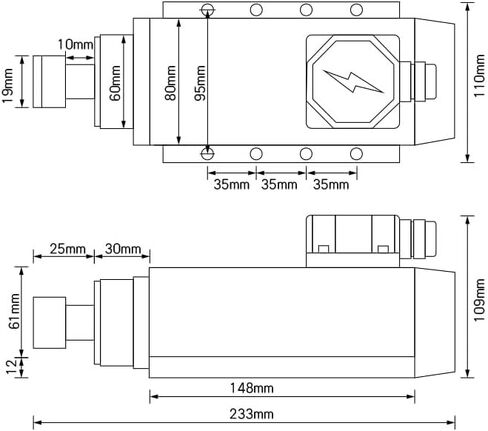 LCRHLCNC 110v Spindle Motor Kit，1.5Kw Square Air Cooled Spindle Motor 24000Rpm 400Hz ，VFD Variable Frequency Drive ，7 pcs ER11 Collets （1-7mm）for CNC Router Engraving Milling Machine (1.5KW-110V) in Saudi Arabia