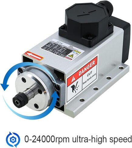 LCRHLCNC 110v Spindle Motor Kit，1.5Kw Square Air Cooled Spindle Motor 24000Rpm 400Hz ，VFD Variable Frequency Drive ，7 pcs ER11 Collets （1-7mm）for CNC Router Engraving Milling Machine (1.5KW-110V) in Saudi Arabia