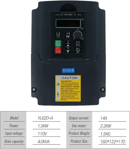 LCRHLCNC 110v Spindle Motor Kit，1.5Kw Square Air Cooled Spindle Motor 24000Rpm 400Hz ，VFD Variable Frequency Drive ，7 pcs ER11 Collets （1-7mm）for CNC Router Engraving Milling Machine (1.5KW-110V) in Saudi Arabia