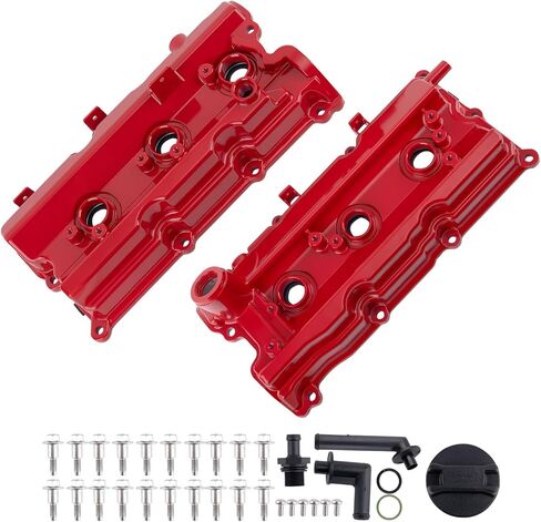 maXpeedingrods Upgrade Aluminum Cylinder Head Engine Valve Cover Left & Right, for Infiniti FX35 G35 M35, for Nissan 350Z, VQ35DE 3.5L V6 2003-2008, Replace# 13264-AM610, 13264-AM600, with Gasket Kit in Saudi Arabia