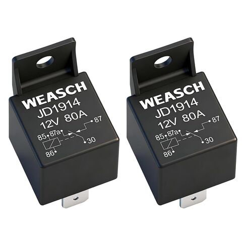 2 Pack JD1914 Car Relay, 12V 80A, 5 Pin SPDT, Automotive Switches and Starters, Waterproof Relay for Boat Tractor Truck Motorcycle (2) in Kuwait