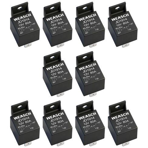 2 Pack JD1914 Car Relay, 12V 80A, 5 Pin SPDT, Automotive Switches and Starters, Waterproof Relay for Boat Tractor Truck Motorcycle (2) in Kuwait