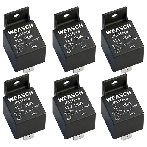 2 Pack JD1914 Car Relay, 12V 80A, 5 Pin SPDT, Automotive Switches and Starters, Waterproof Relay for Boat Tractor Truck Motorcycle (2) in Kuwait