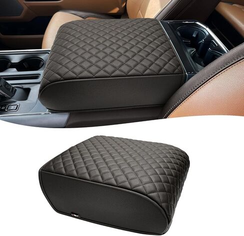 KBH Center Console Armrest Cover for 2021 2022 2023 2024 2025 Ford F150 Accessories, Bucket Seat only, PU Leather, Middle Console Lid Arm Rest Cushion Protector, Black in Saudi Arabia