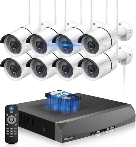 《Dual Antenna Enhanced & 100FT Night Vision》Outdoor Wireless Security Camera System, WiFi Cameras, Home Video Surveillance Systems in Kuwait