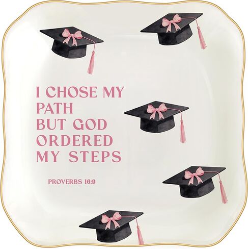 Congratulations Gifts for Women, College Graduation Gifts for Her New Job Gifts - She Believed She Could Jewelry Tray Ceramic Trinket Dish Inspirational Promotion Gift for Coworker in Kuwait