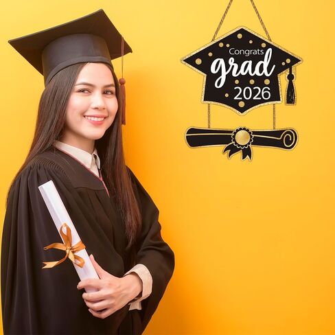Yunkkin 2025 Decorations التخرج تهانينا لافتة الخريج 2025 علامة التخرج ديكورات الباب الزخارف الزخار in Kuwait