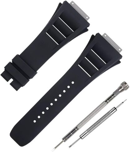 25mm Rubber Silicone Watch Band Compatible with Richard Mille RM035 011 055 030 in Saudi Arabia
