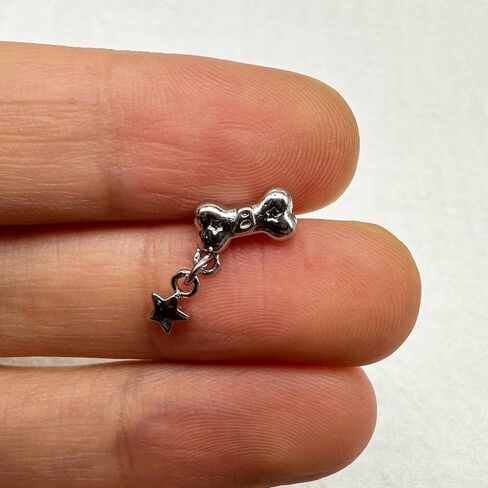 Lip Ring Piercing Floral Shape Lip Ring for Women Zircon Cute Stainless Steel Popular Style For Women Trendy (White) in Kuwait