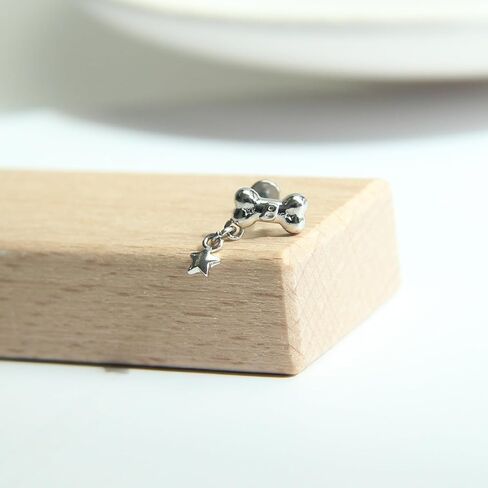 Lip Ring Piercing Floral Shape Lip Ring for Women Zircon Cute Stainless Steel Popular Style For Women Trendy (White) in Kuwait