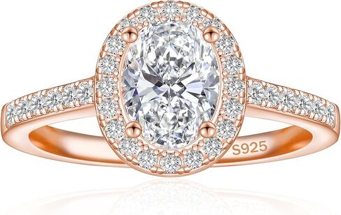1.5ct 925 حلقات خطبة الفضة الاسترليني للنساء البيضاوي قطع الزركونيا زركونيا حلقات وعد لحجمها 4-12.5 in Saudi Arabia