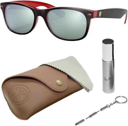 Ray-Ban RB2132M New Wayfarer Ferrari Collection Square Shape Sunglasses for Men & Women- Timeless Classic Sun Glasses - Premium UV Protection - Designer Men's and Women's Sunglasses in Saudi Arabia