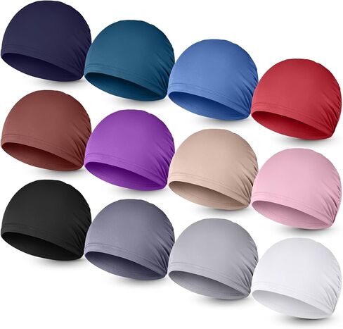 Zhengmy 12 Pcs Chemo Cancer Hats Women Sleeping Caps Headwear Elastic Cotton Head Coverings Head Wrap for Cancer Patients Hair Loss Multicolor in Kuwait