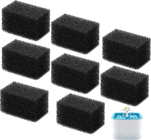 Pet Replacement Sponge Filters Replacement Pre Filter Sponges for 84oz/ 2.5L Pet Water Fountain Cat Water Foam Filter Dog Drinking Water Sponge Foam Filters for Pet Dog Cat Fountain (10) in Kuwait