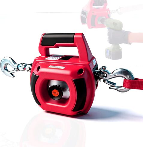 الحفر المحمولة Winch 1000 رطل السحب مع حبل سلك الصلب 40 قدم | رافعة يدوية مع حزام حبال وحلقات D حزام لأسفل للسحب in Saudi Arabia
