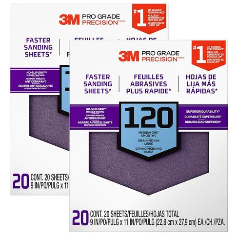 ورق صنادل 3M Pro Grade غير قابل للانزلاق من الفئة المتقدمة، 120 شمعة، 22.86 سم × 27.94 سم، عبوة من 20 in Kuwait