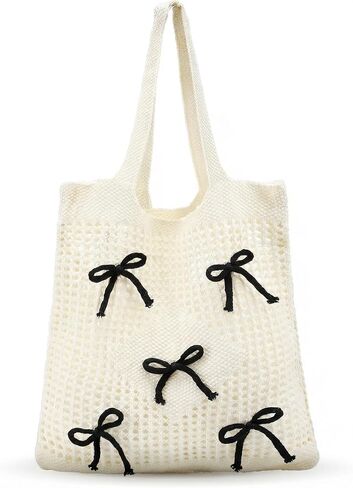 Bow Beach Bag Coquette Bow bag for Women Cute Preppy Loster Levil For Girls Summer Beach Shoppic in Saudi Arabia