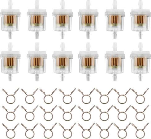 12pcs 1/4" Fuel Filter for GY6 50cc 110cc 125cc 150cc 139QMB 157QMJ Taotao Scooter ATV Motorcycle Kazuma Meerkat Redcat Falcon Dirt Bike Quad Buggy Go Kart Engine Fuel Filter Parts in Saudi Arabia