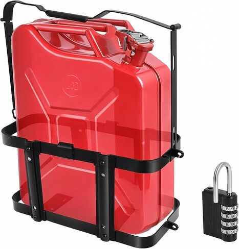 Jerry Gas Can Holder Rack with Combination Lock, Jerry Can Mount Holder Heavy Duty for 5 Gallon (20 Liter) Steel Jerry Can, Detachable Carrier Mount by MCCKLE in Kuwait